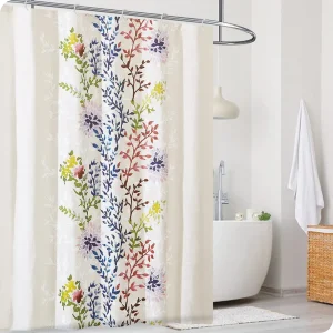 Bathroom Floral Shower Curtain Side