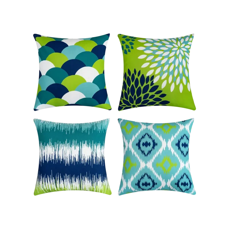 Polyester Decorate Throw Pillow Cover x4