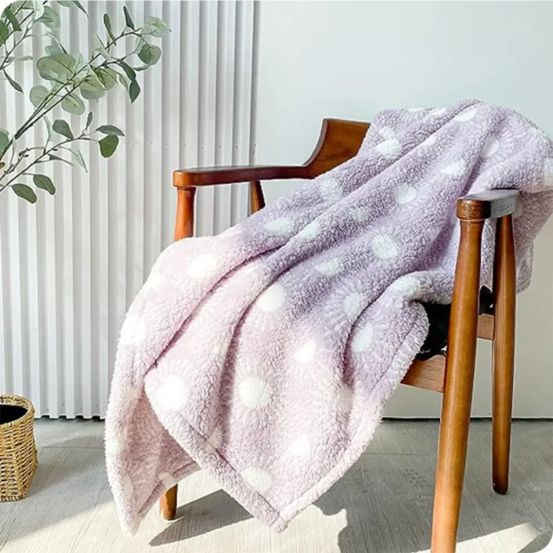 Sherpa Fleece Travel Throw Blanket