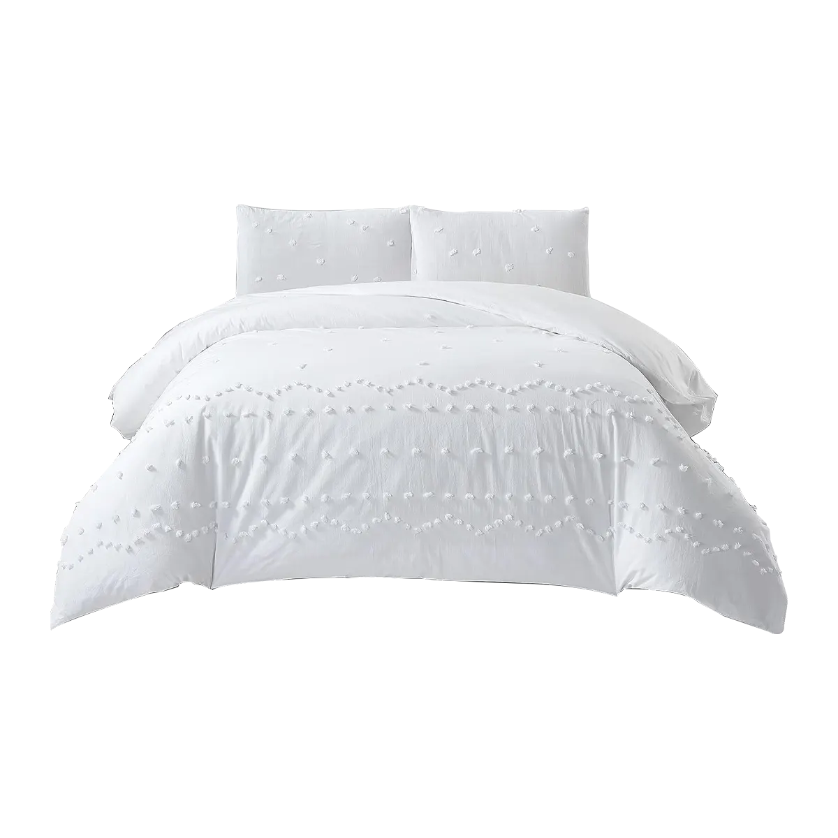 Best 3-Piece Boho Queen Size White Duvet Covers Bedding Set