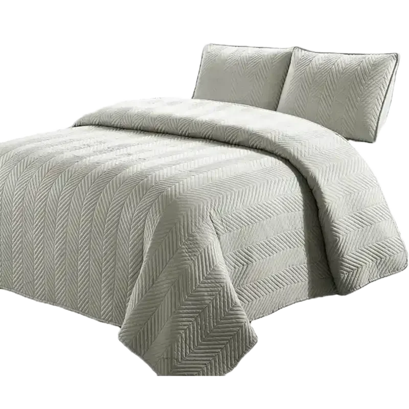 Embossed Microfiber Quilt Bedding Set min