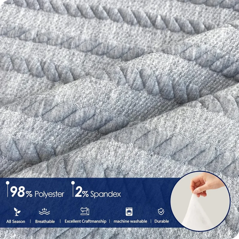 Grey Jacquard Comforter Set detail