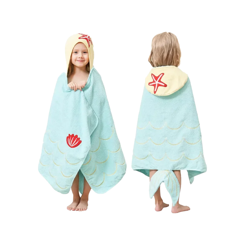 Mermaid Bath Towel-Kids Hooded Bath Towel