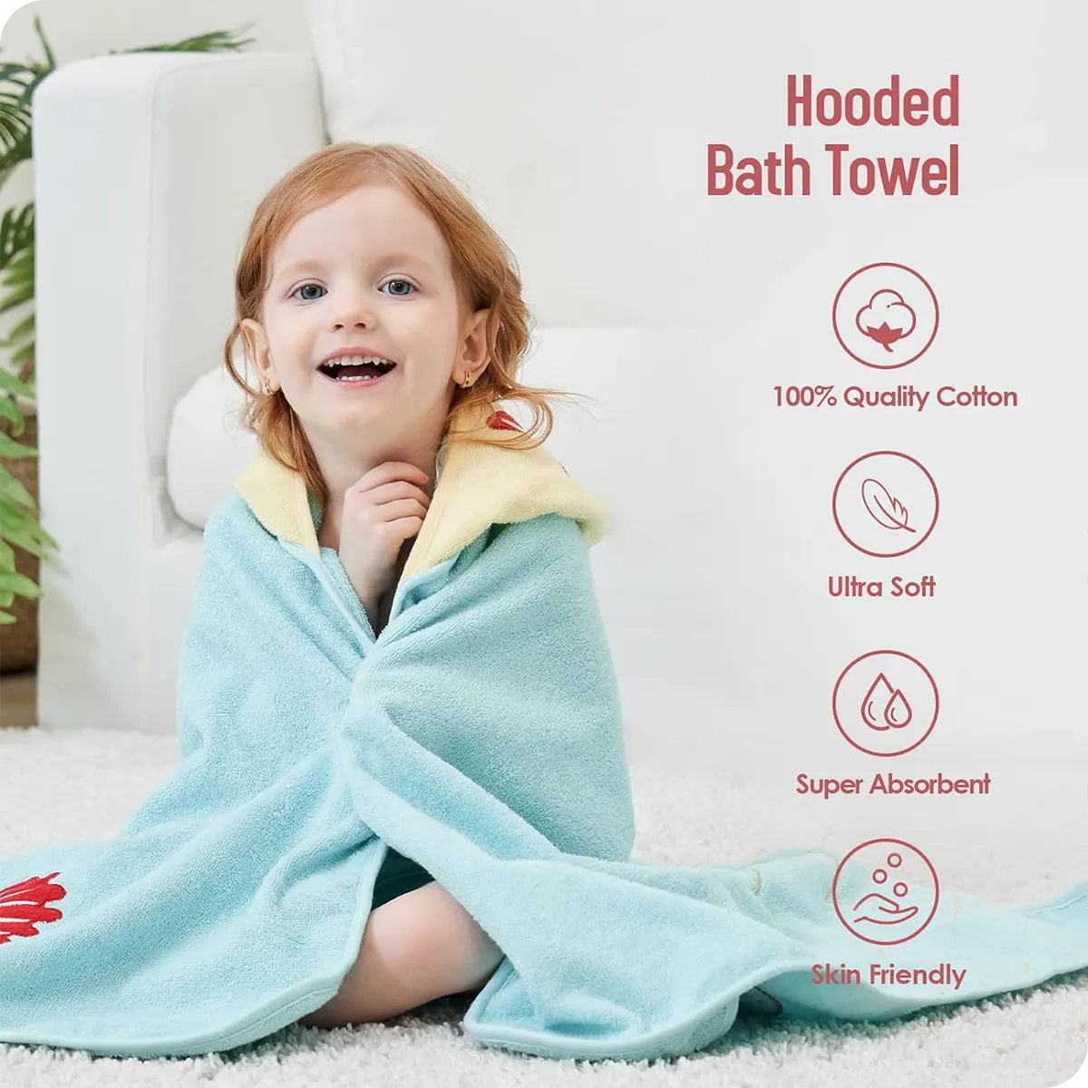Mermaid Bath Towel-Kids Hooded Bath Towel detail02