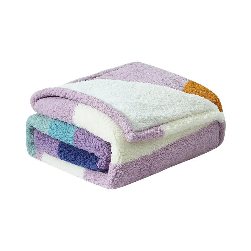 Sunrise Pattern Cozy Sherpa Fleece Throw Blanket min