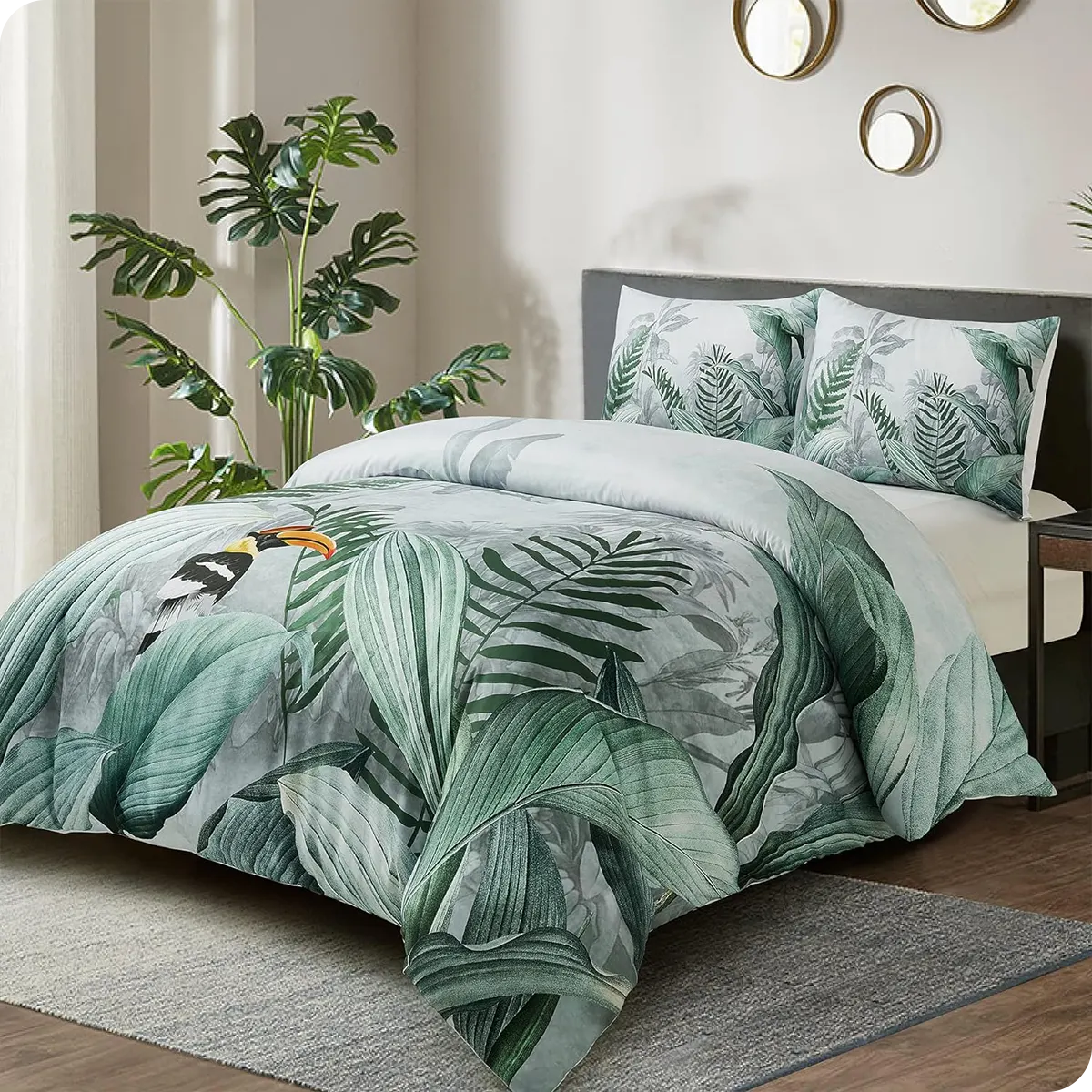 Tropical Rainforest Bird Duvet Cover Set detail2