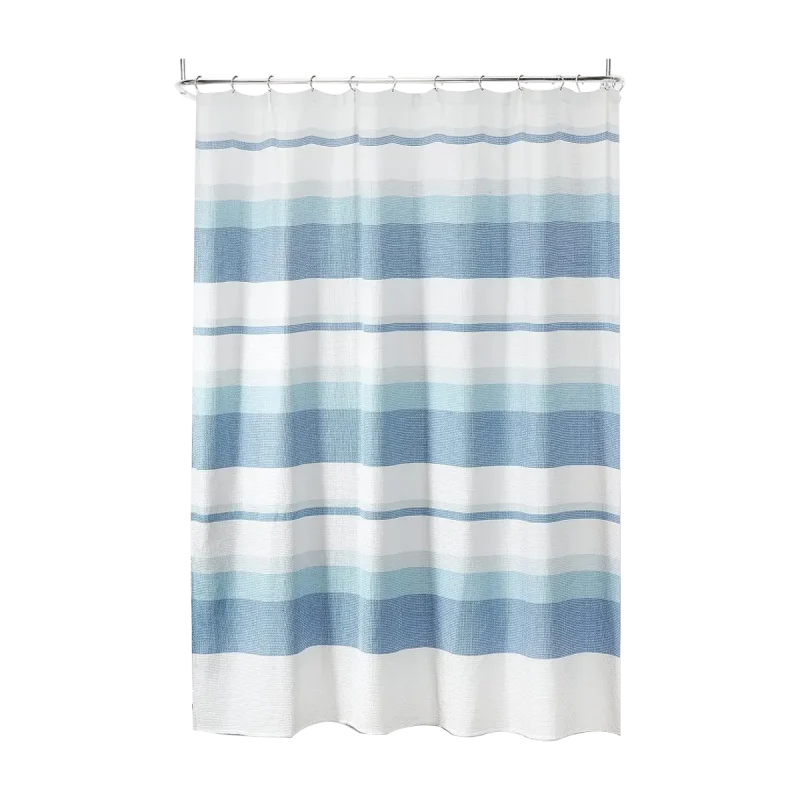 Waffle Blue Shower Curtain banner