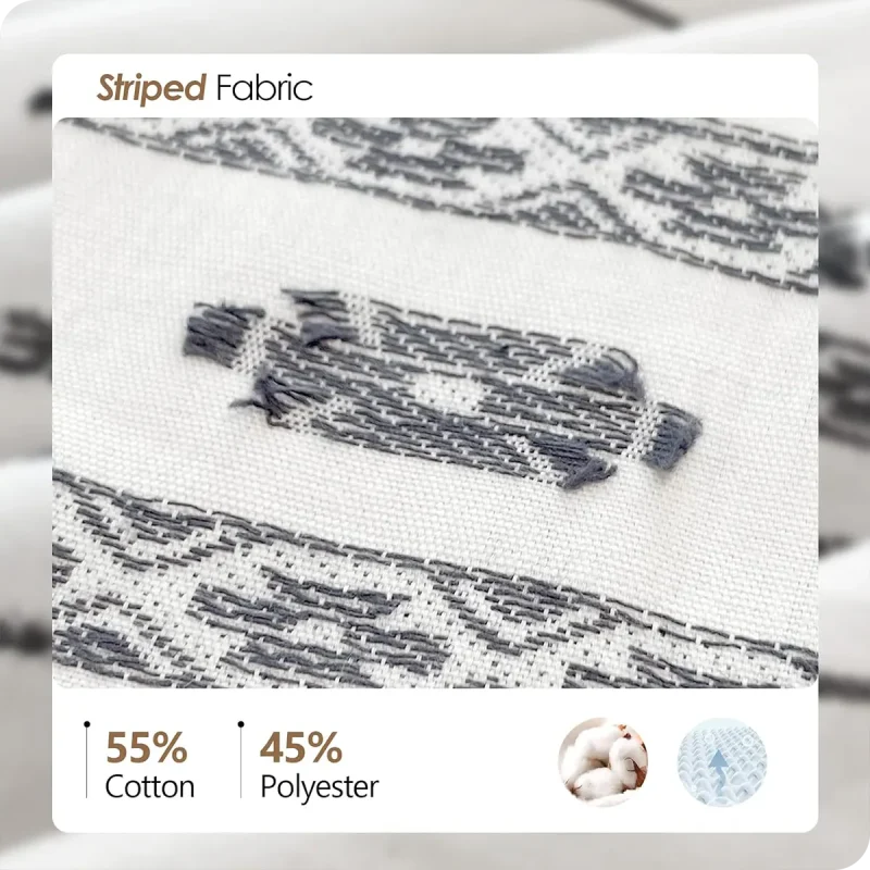 Waffle Striped Shower Curtain detail02