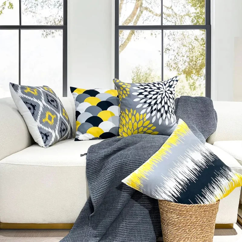 Yellow Decorative Pillow Cover details