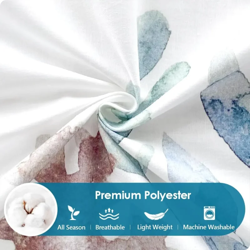100% Polyester Comforter Set - 4-Piece Soft Floral Bedding 03