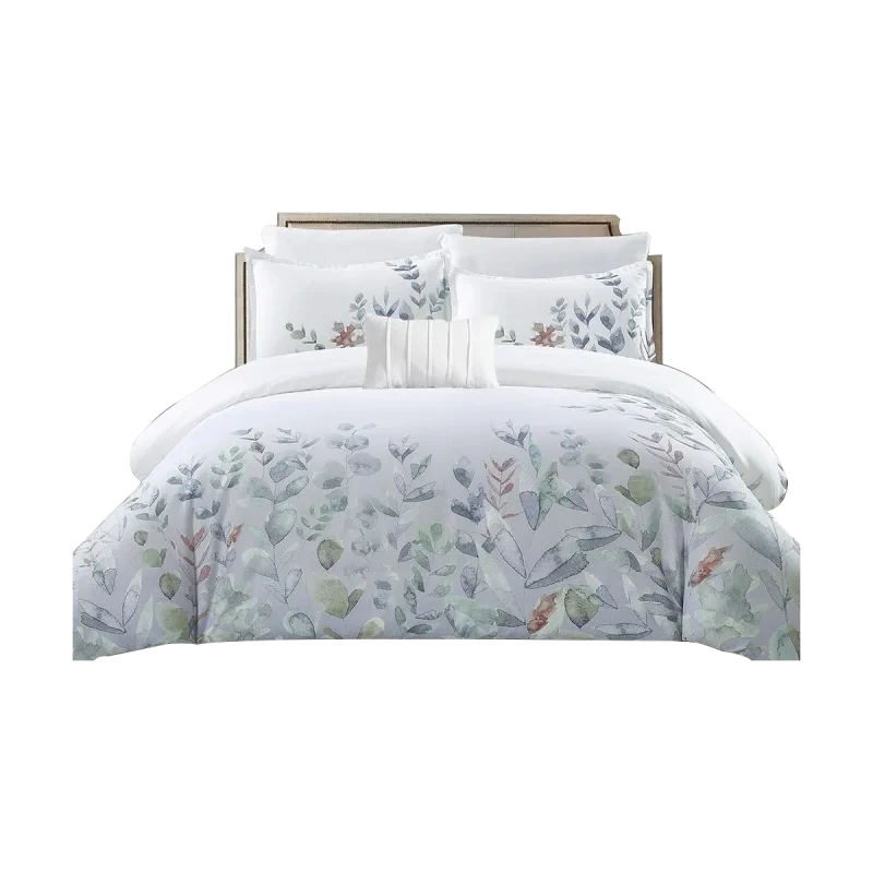 100% Polyester Comforter Set - 4-Piece Soft Floral Bedding