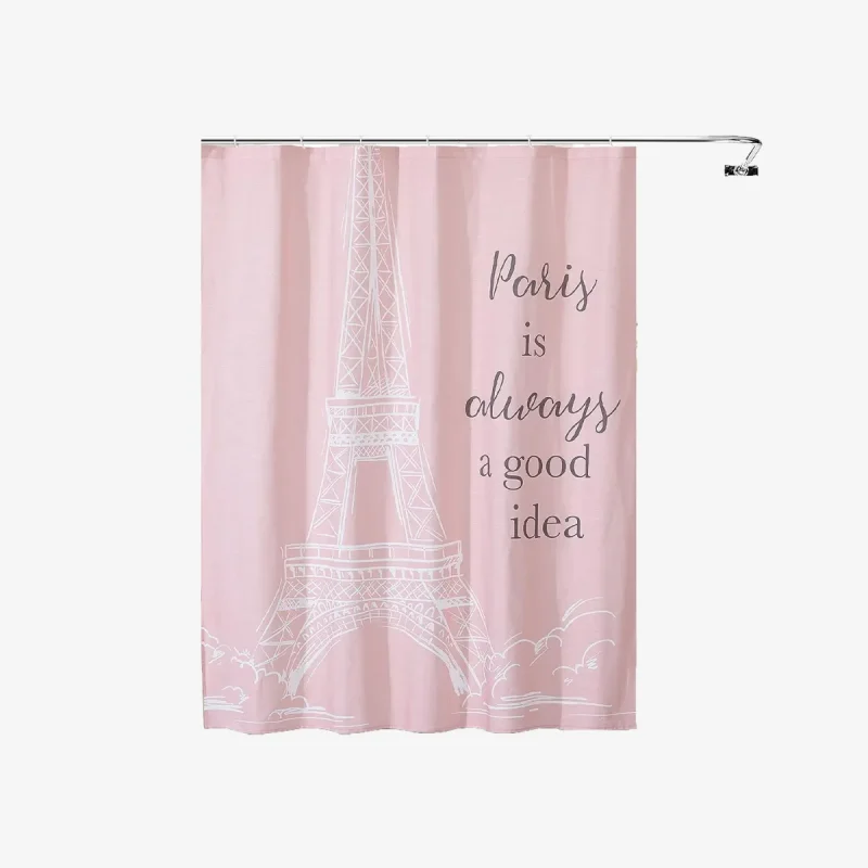 Eiffel Tower pink shower curtain wholesale