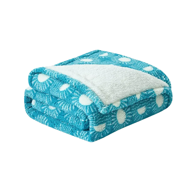 Super Soft Blue Sherpa Fleece Throw Blanket Bulk