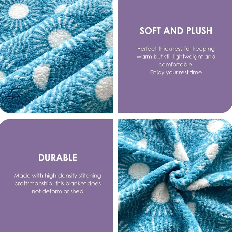 Super Soft Blue Sherpa Fleece Throw Blanket Bulk05