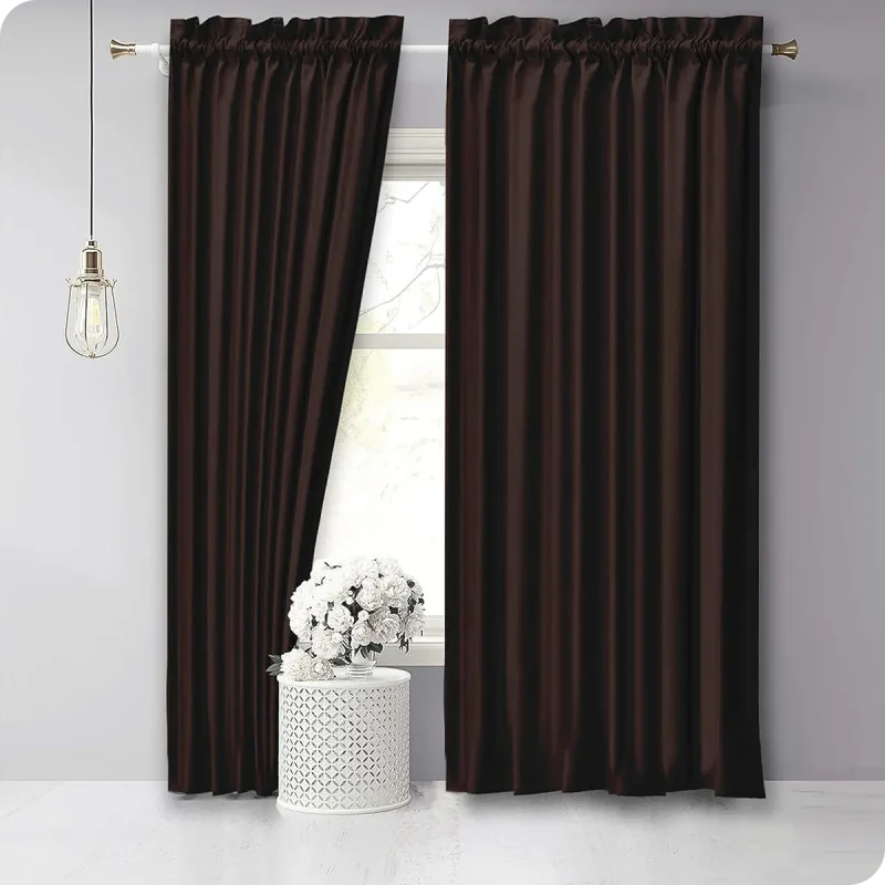 luxury cotton slub brown curtains in bulk banner01